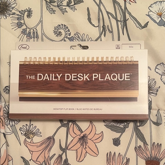 Fred Other - Fred Wood-Grain and Gold Daily Desk Plaque
